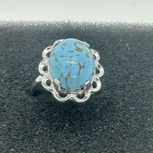 Silver and Blue Stone Women's Ring
